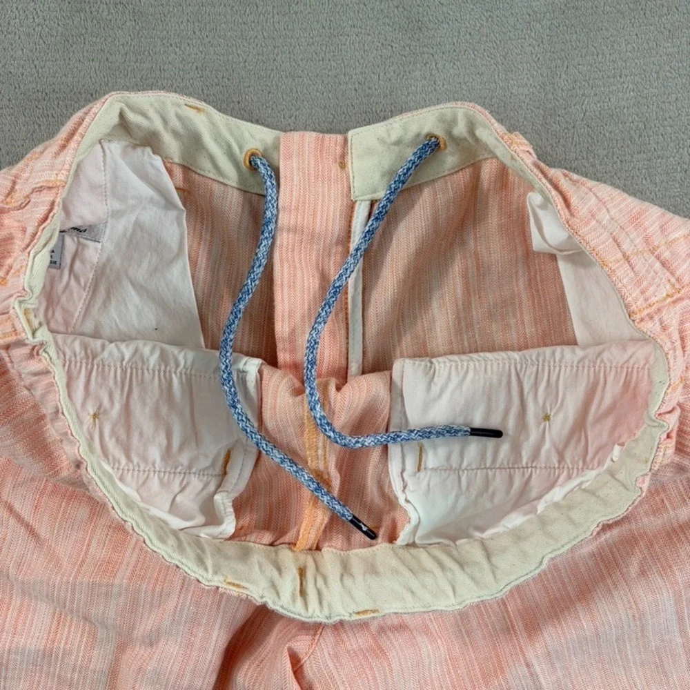 Tommy Bahama Harbor Herringbone Stretch Linen Blend Peach‎ Sorbet Men Large NWOT